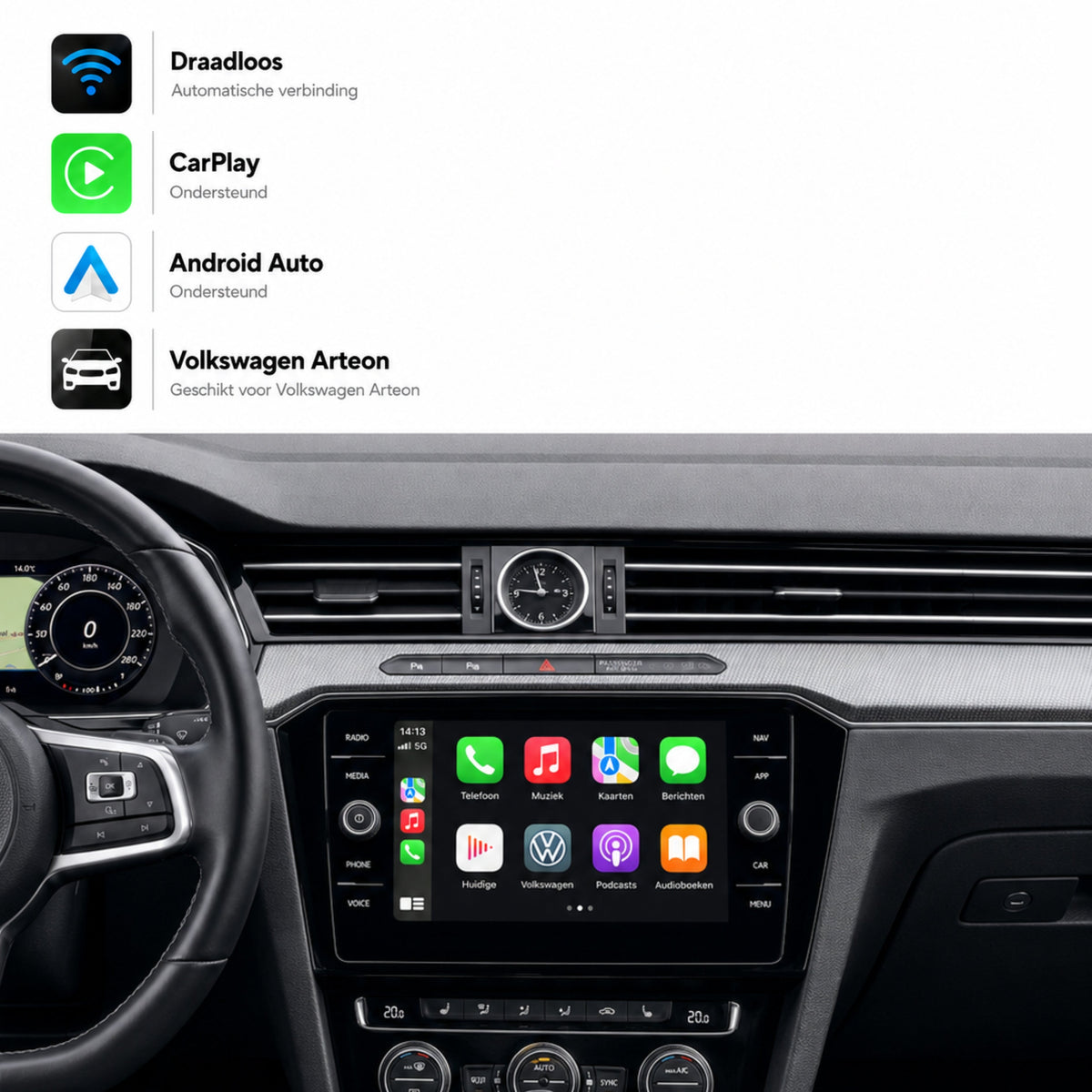 Volkswagen Arteon | 2017 t/m 2026 | CarPlay & Android Auto Box | MIB-1