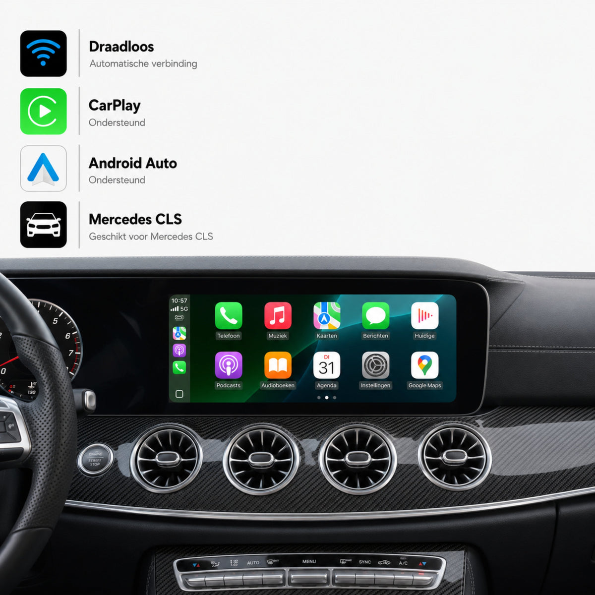 Mercedes CLS-Klasse W257 | 2021 t/m 2024 | CarPlay & Android Auto Box | NTG 6.0 (MBUX)-1