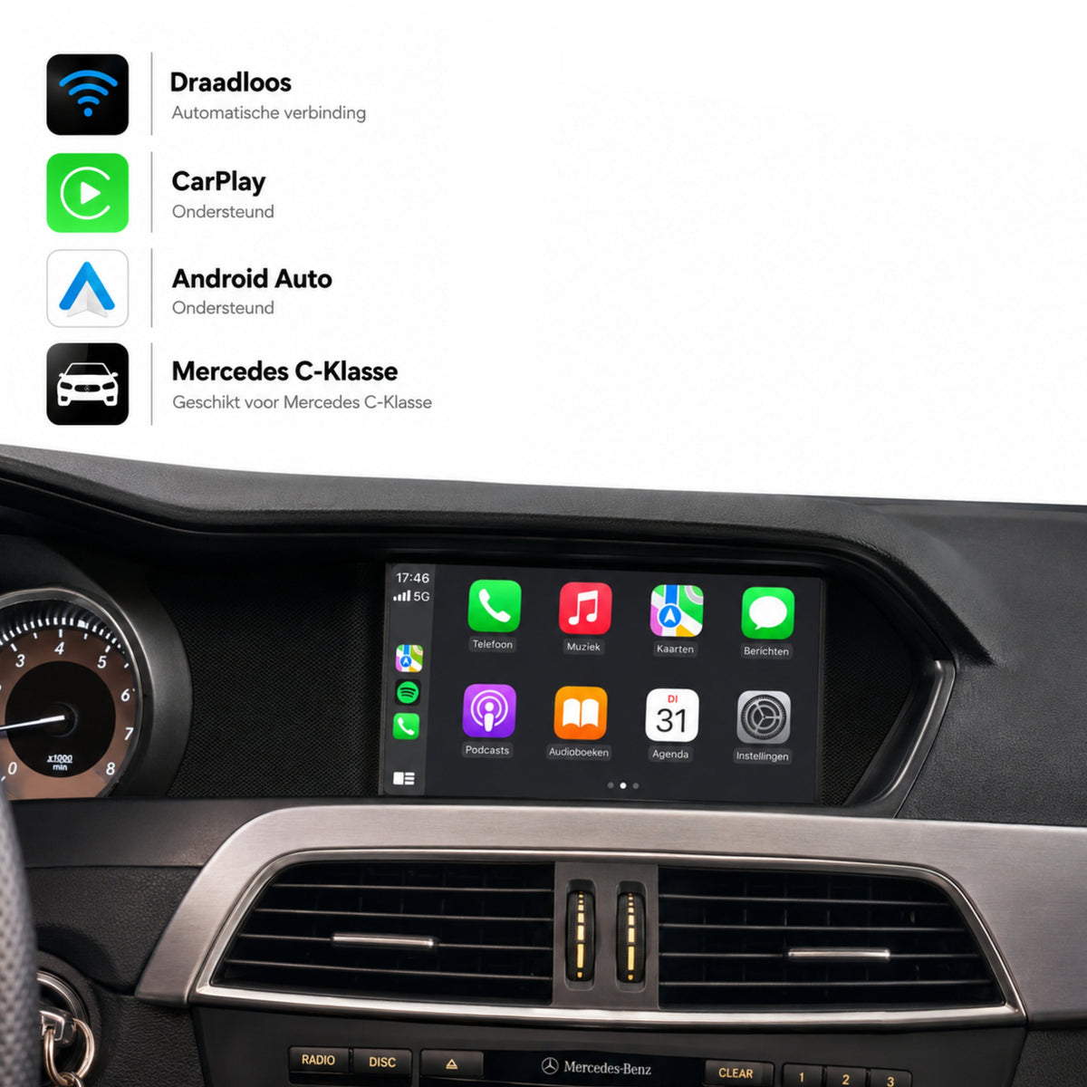 Mercedes C-Klasse W205 | 2011 t/m 2014 | CarPlay & Android Auto Box | NTG 4.5-1