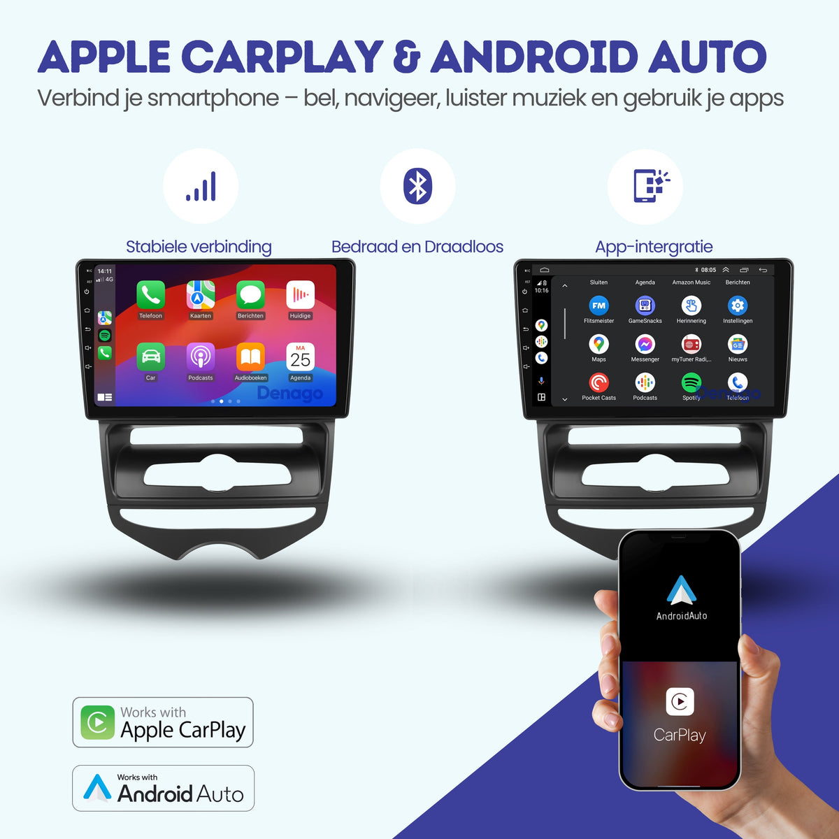 Hyundai IX20 CarPlay autoradio | 2010 t/m 2019 | Denago DNG-A347 | 9 inch | Android 13 | Draadloos CarPlay & Android Auto-2