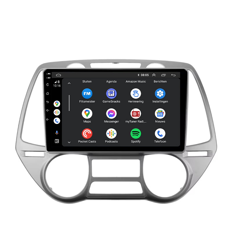 Hyundai i20 | Android 13 | Autoradio | 2008 t/m 2014 | CarPlay & Android Auto-4