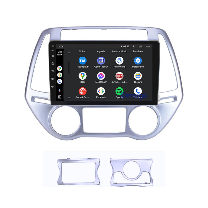 Hyundai i20 CarPlay autoradio | 2008 t/m 2014 | Denago DNG-A154 | 9 inch | Android 13 | Draadloos CarPlay & Android Auto-4