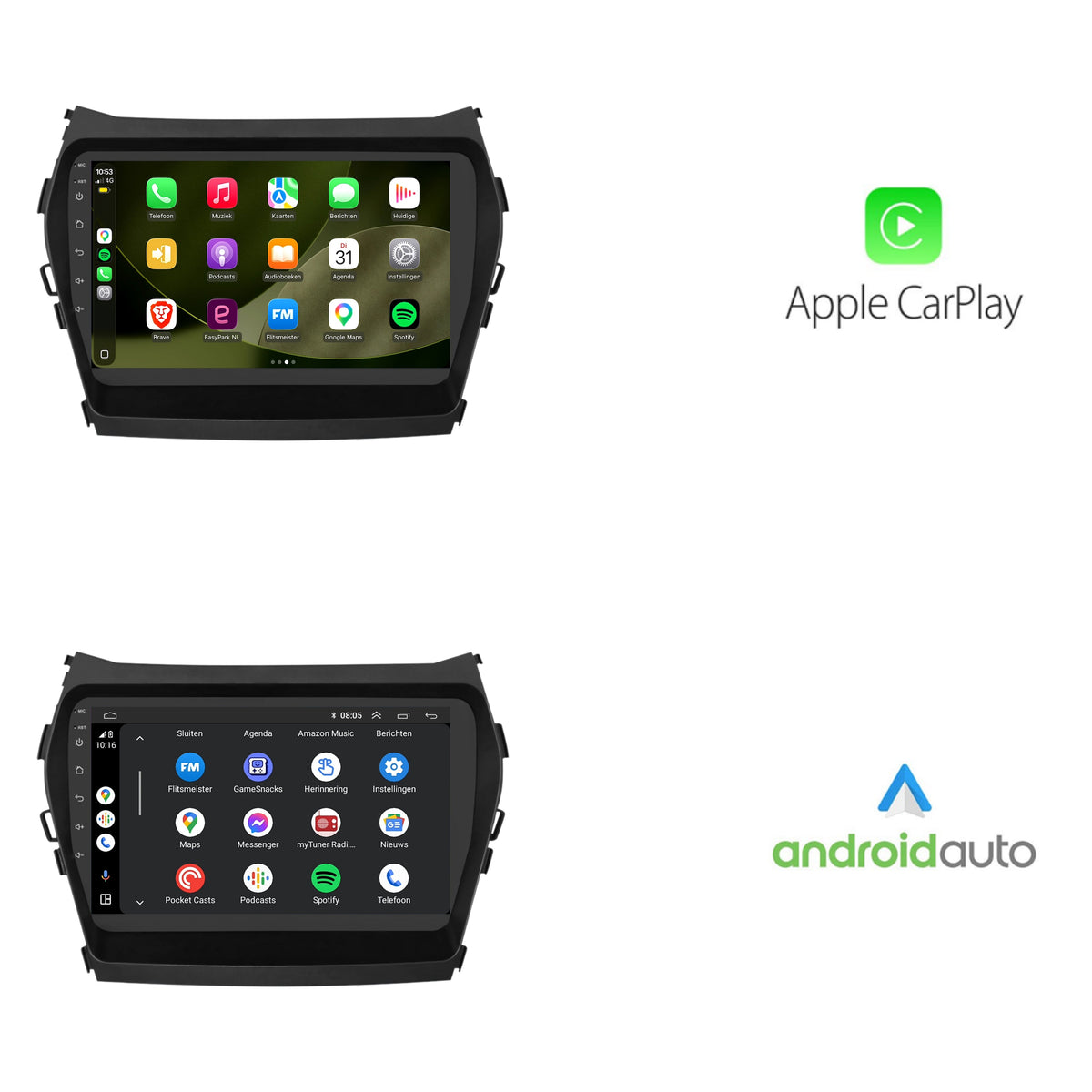 Hyundai Santa Fe CarPlay & Android Auto Autoradio | 2012 bis 2018 | Android 13 | Davilon