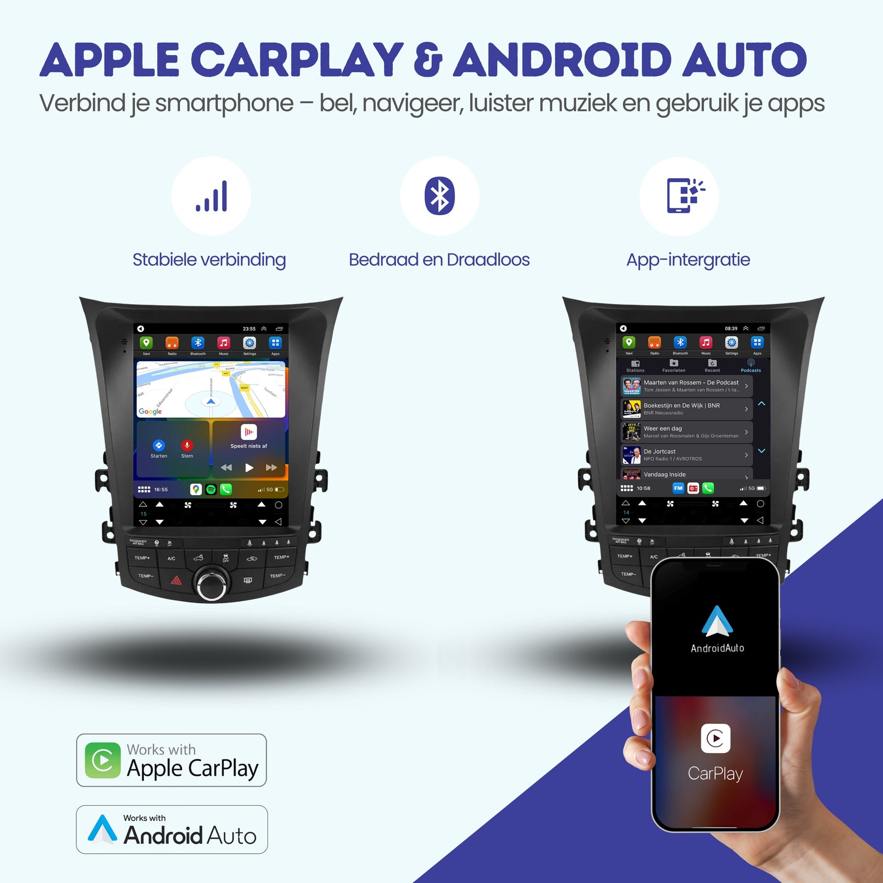 Hyundai i30 Tesla Style | Android 13 | Autoradio | 2012 t/m 2017 | CarPlay & Android Auto