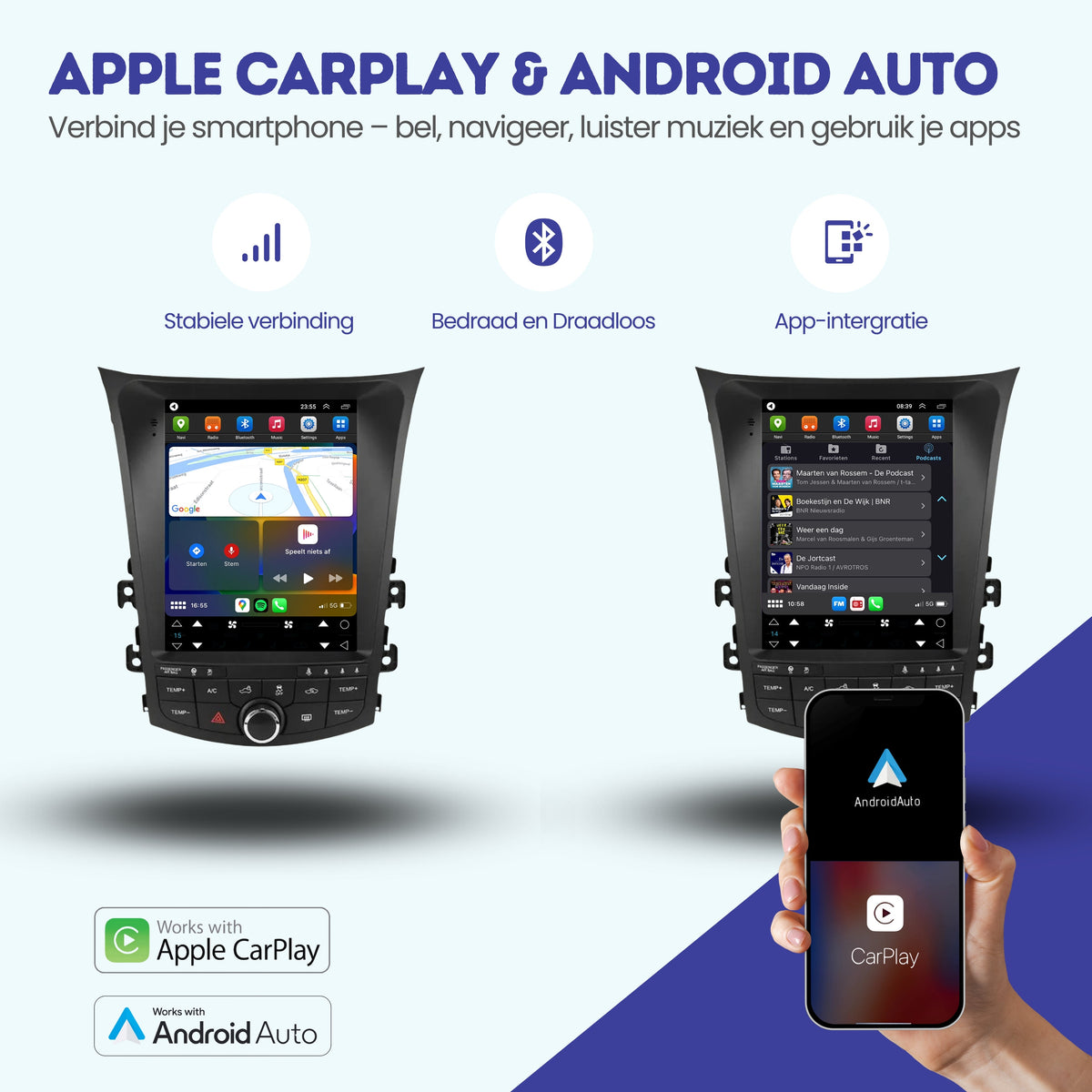 Hyundai i30 Tesla Style | Android 13 | Autoradio | 2012 t/m 2017 | CarPlay & Android Auto-2