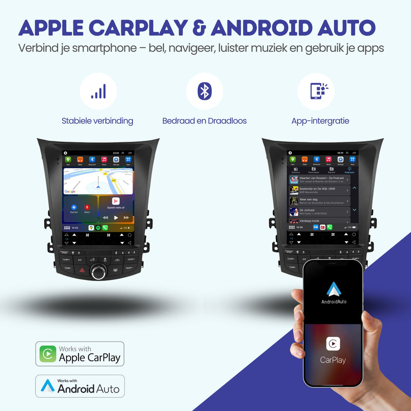 Hyundai i30 Tesla Style | Android 13 | Autoradio | 2012 t/m 2017 | CarPlay & Android Auto-2