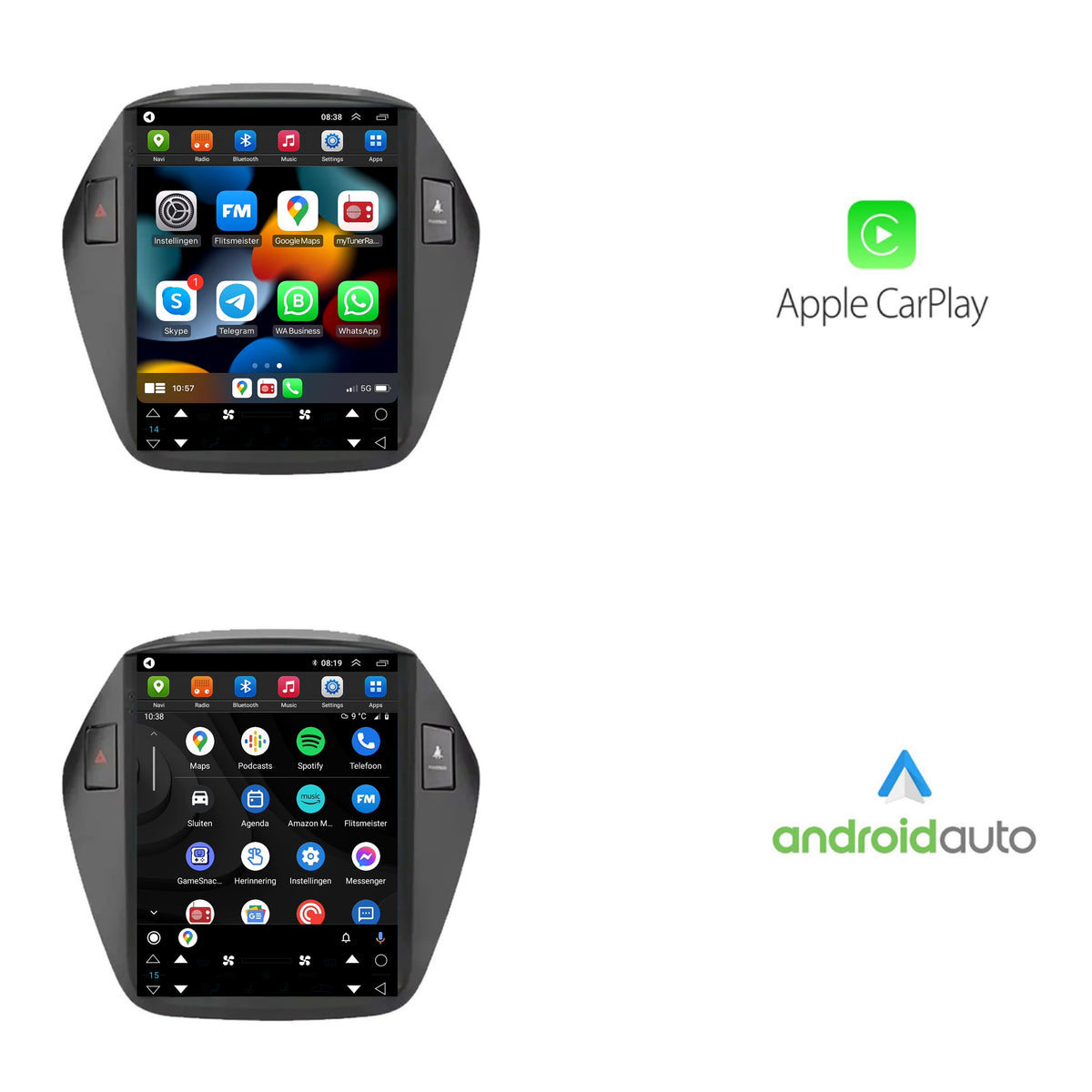 Hyundai ix35 CarPlay & Android Auto Autoradio | 2009 bis 2015 | Android 13 | Davilon | Großer Bildschirm