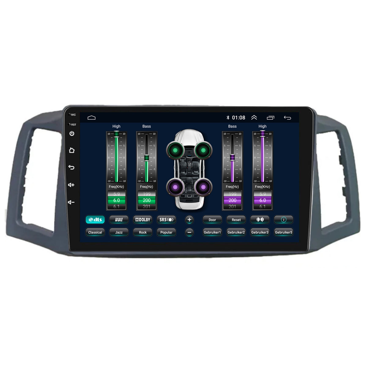 Jeep Grand Cherokee CarPlay & Android Auto autoradio | 2004 t/m 2007 | Android 15 | Davilon | 9 inch-7