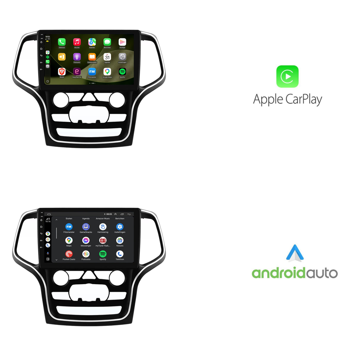 Jeep Grand Cherokee WK2 CarPlay & Android Auto autoradio | 2014 t/m 2022 | Android 15 | Davilon-2