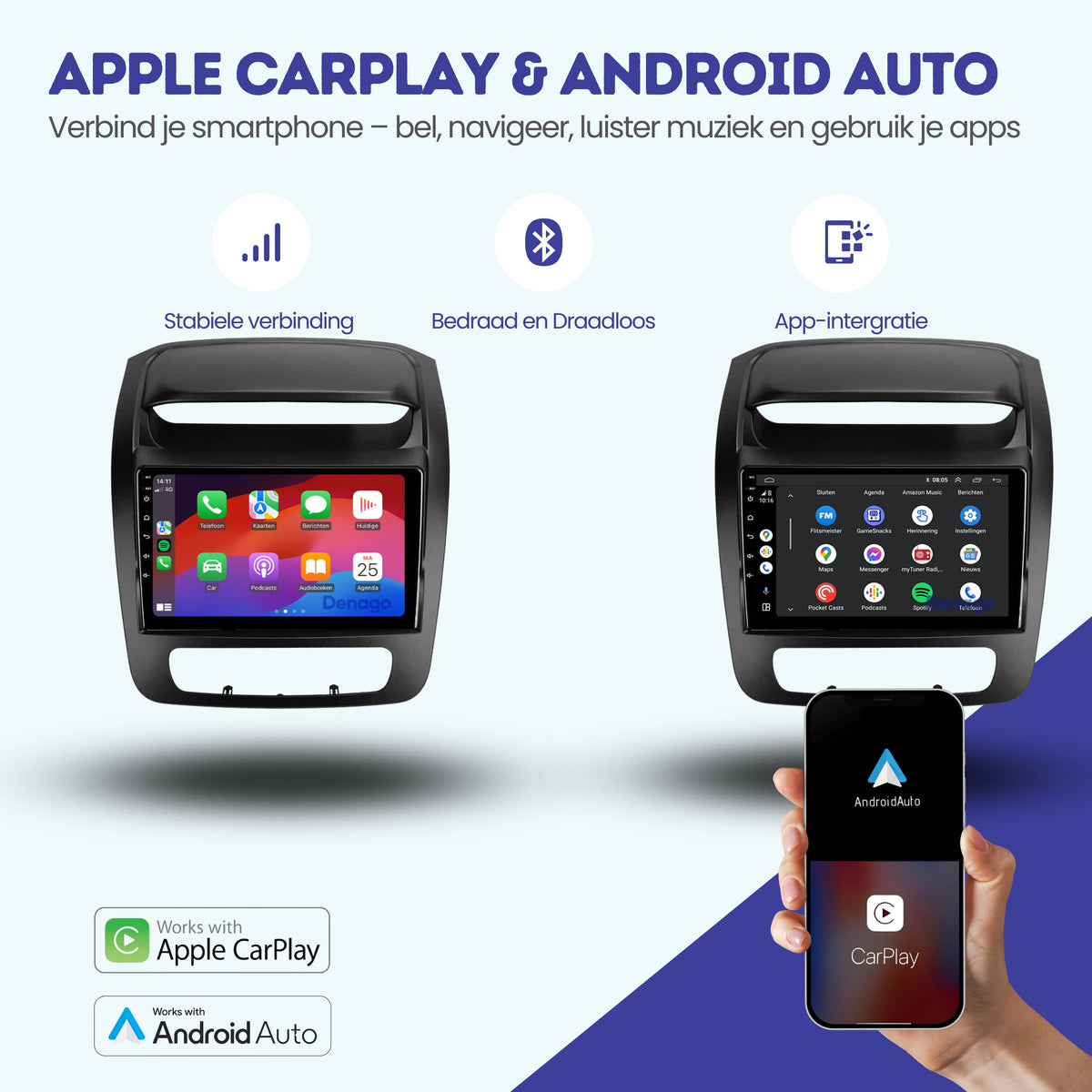 Kia Sorento CarPlay autoradio | 2013 t/m 2014 | Denago DNG-A304 | 9 inch | Android 13 | Draadloos CarPlay & Android Auto-2
