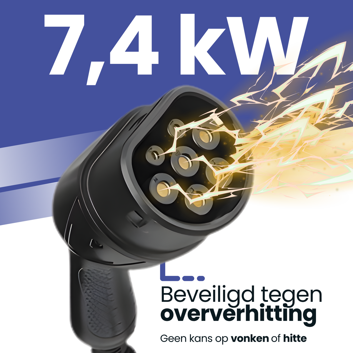 Type 2 laadkabel auto | EV laadkabel | 7,4 kW | 32A 1-fase | 5 meter | voor thuislader en sneller laden | waterdicht | met opbergtas-8