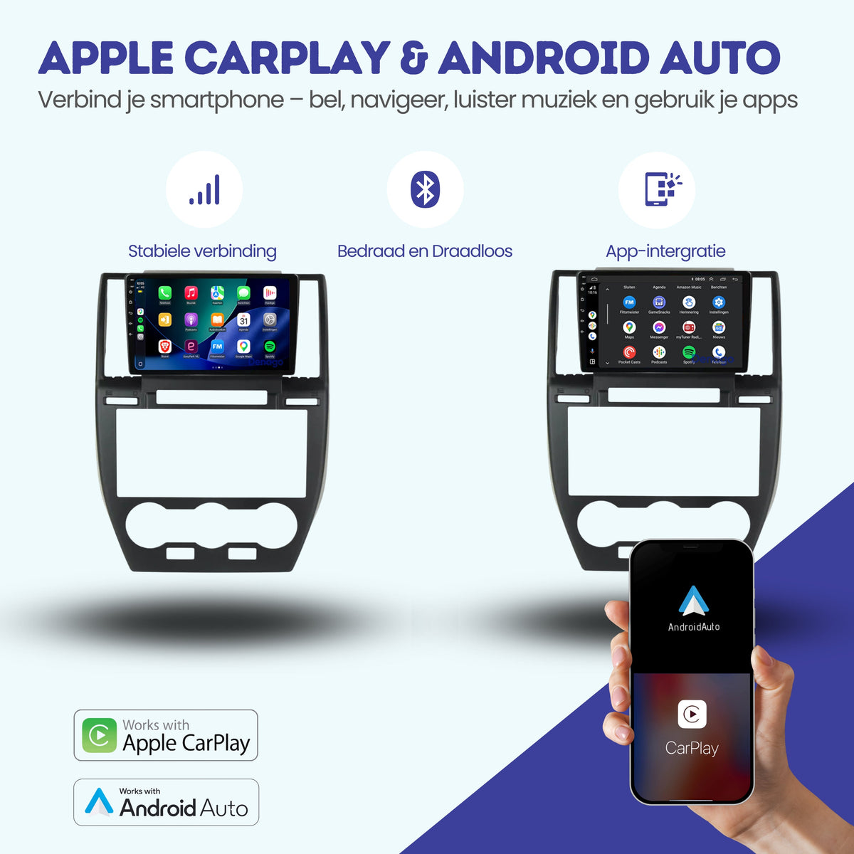 Land Rover Freelander 2 CarPlay autoradio | 2007 t/m 2012 | Denago DNG-A387 | 9 inch | Android 13 | Draadloos CarPlay & Android Auto-2