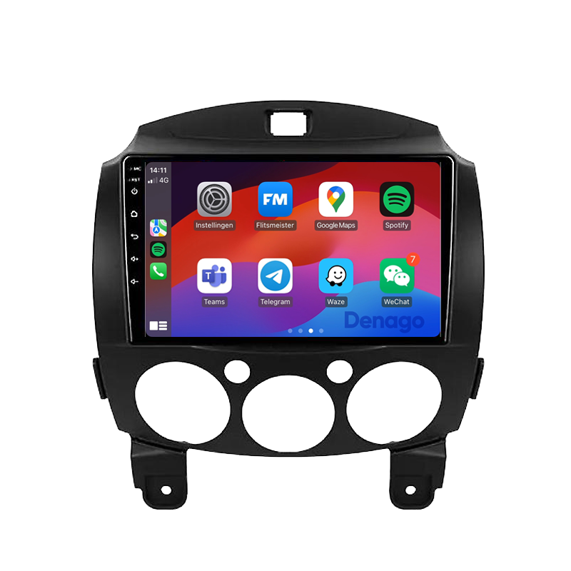 Mazda 2 CarPlay autoradio | 2008 t/m 2014 | Denago DNG-A26 | 9 inch | Android 13 | Draadloos CarPlay & Android Auto