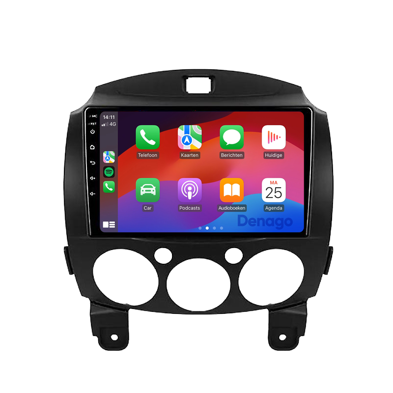 Mazda 2 CarPlay autoradio | 2008 t/m 2014 | Denago DNG-A26 | 9 inch | Android 13 | Draadloos CarPlay & Android Auto