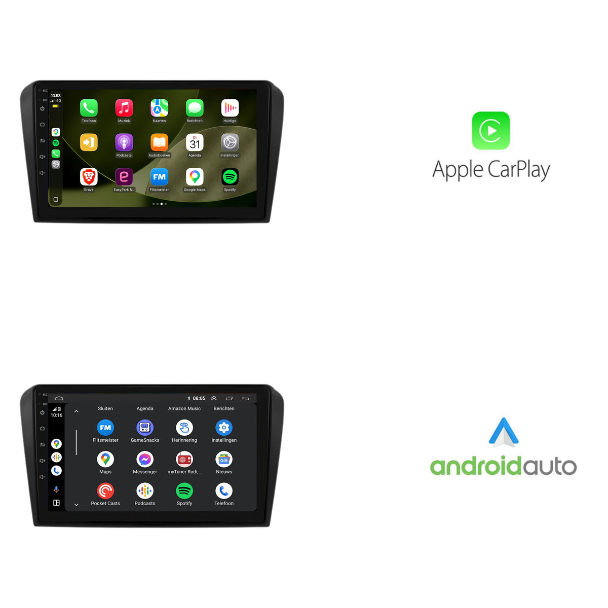 Mazda 3 CarPlay & Android Auto car radio | 2003 to 2009 | Android 13 | Davilon