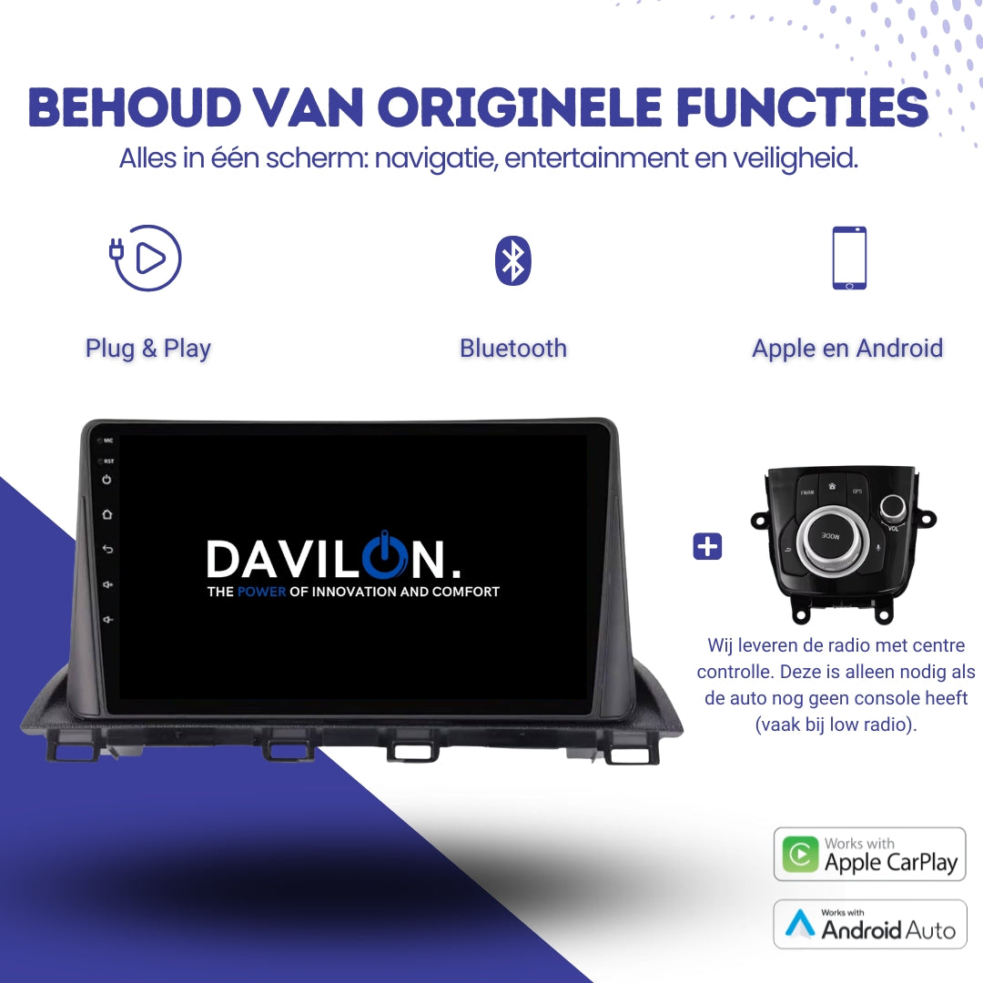 Mazda 3 CarPlay & Android Auto autoradio | 2013 t/m 2017 | Android 15 | Davilon-6