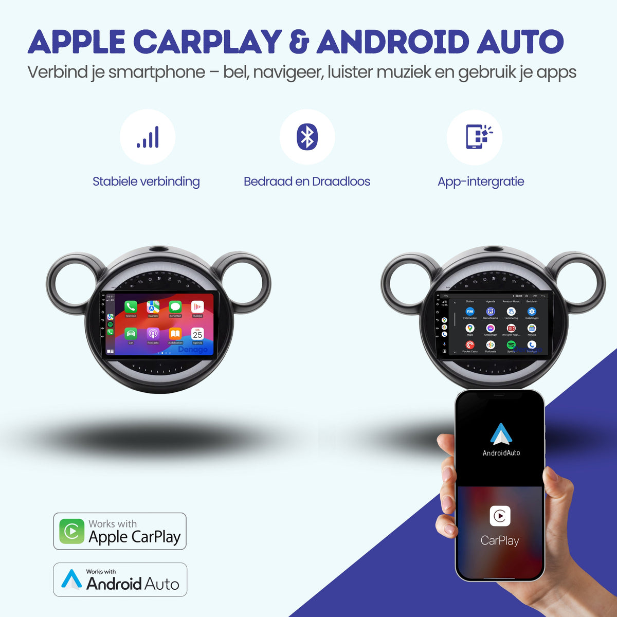 Mini Cooper Countryman R60 CarPlay autoradio | 2011 t/m 2014 | Denago DNG-A401 | 9 inch | Android 13 | Draadloos CarPlay & Android Auto-2