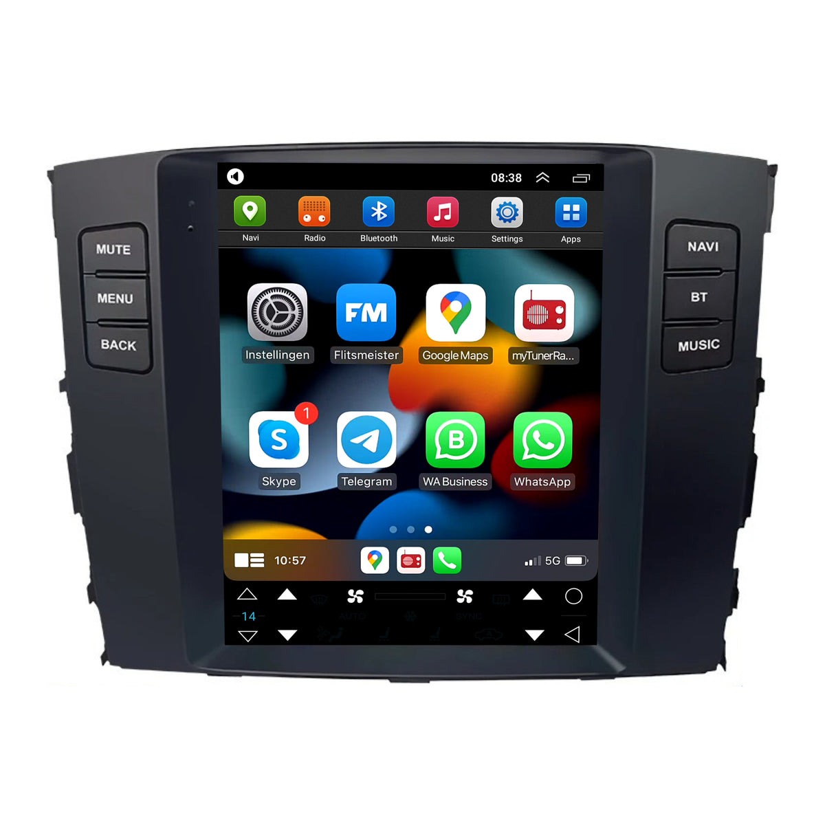 Mitsubishi Pajero CarPlay & Android Auto Autoradio | 2006 bis 2014 | Android 13 | Davilon | Großer Bildschirm
