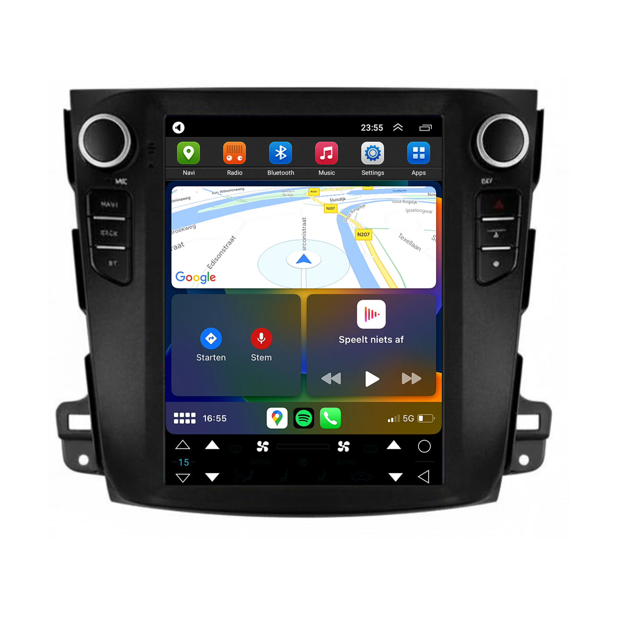 Mitsubishi Outlander CarPlay & Android Auto autoradio | 2008 t/m 2012 | Android 15 | Davilon | Groot scherm-4