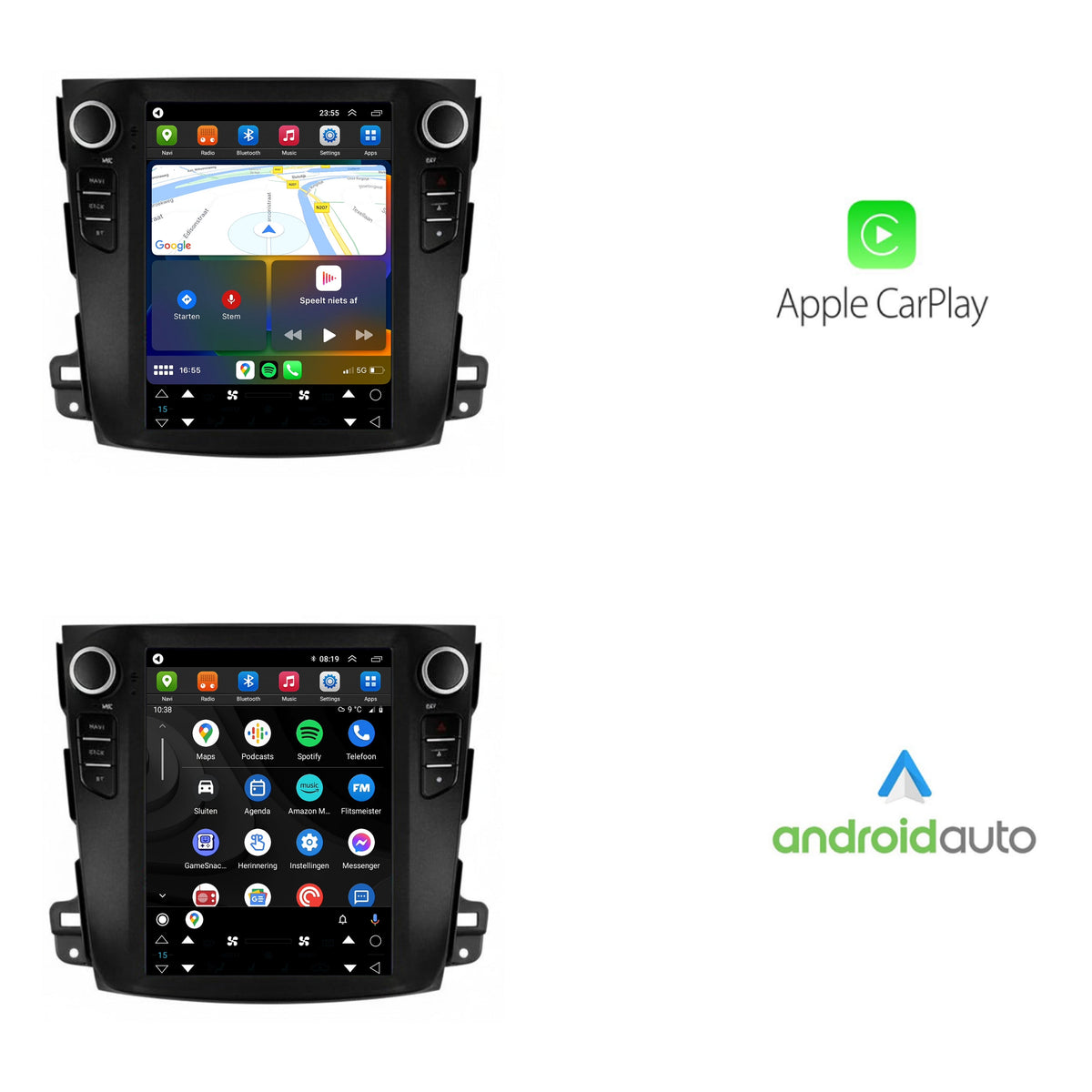 Mitsubishi Outlander CarPlay & Android Auto autoradio | 2008 t/m 2012 | Android 15 | Davilon | Groot scherm-2
