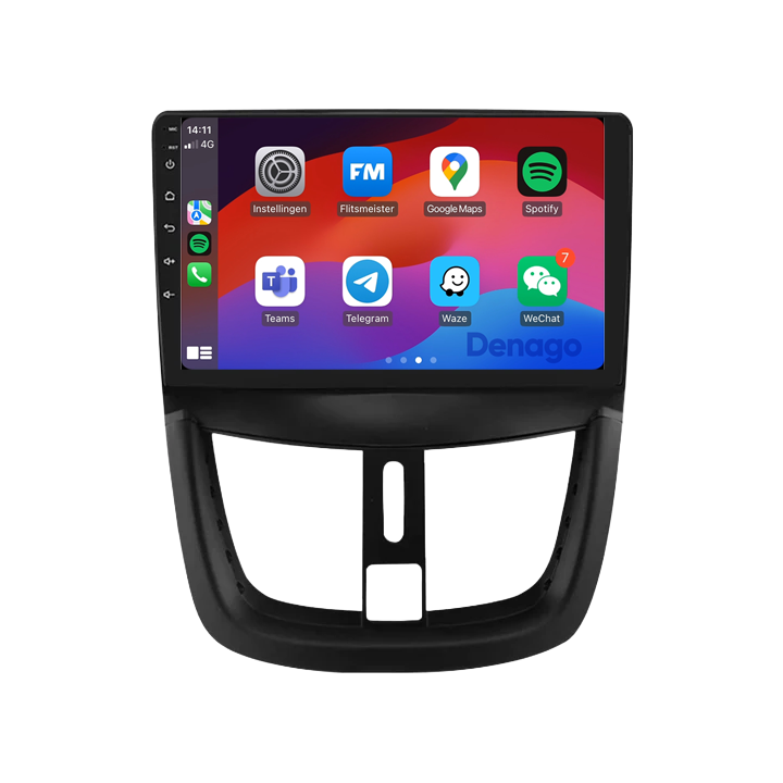 Peugeot 207 CarPlay autoradio | 2006 t/m 2015 | Denago DNG-A19 | 9 inch | Android 13 | Draadloos CarPlay & Android Auto