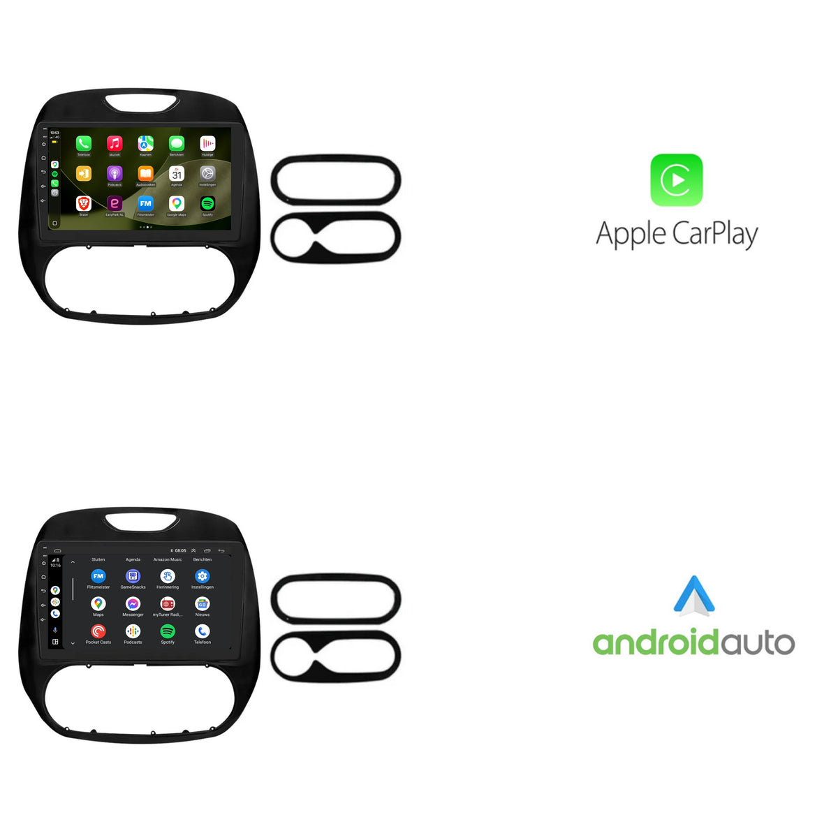Renault Captur CarPlay & Android Auto Autoradio (R-Link) | Facelift 2017 bis 2019 | Android 13 | Davilon