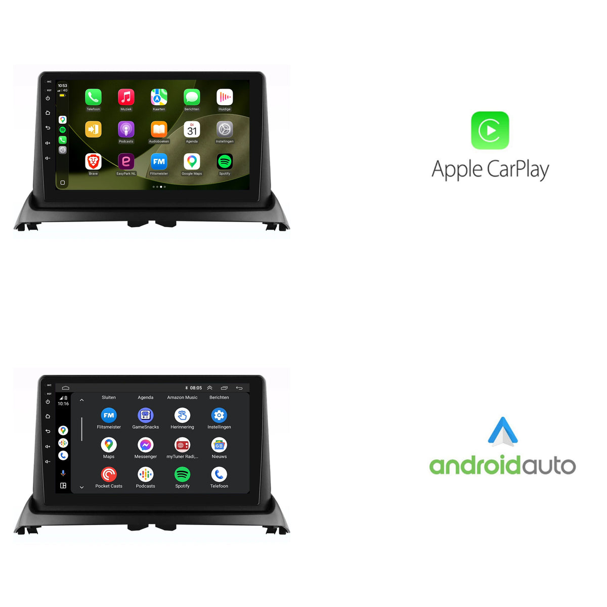 Renault Clio 2 | Android 13 | Autoradio | 2005 t/m 2012 | CarPlay & Android Auto-2