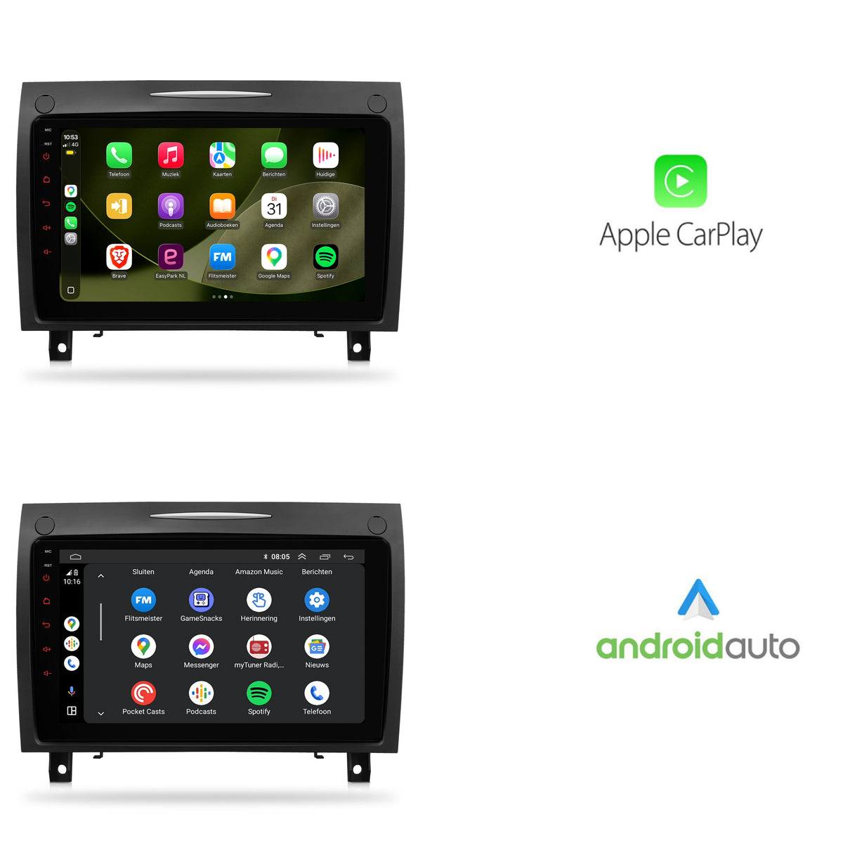 Mercedes-Benz SLK CarPlay & Android Auto autoradio | 2004 t/m 2010 | Android 13 | Davilon