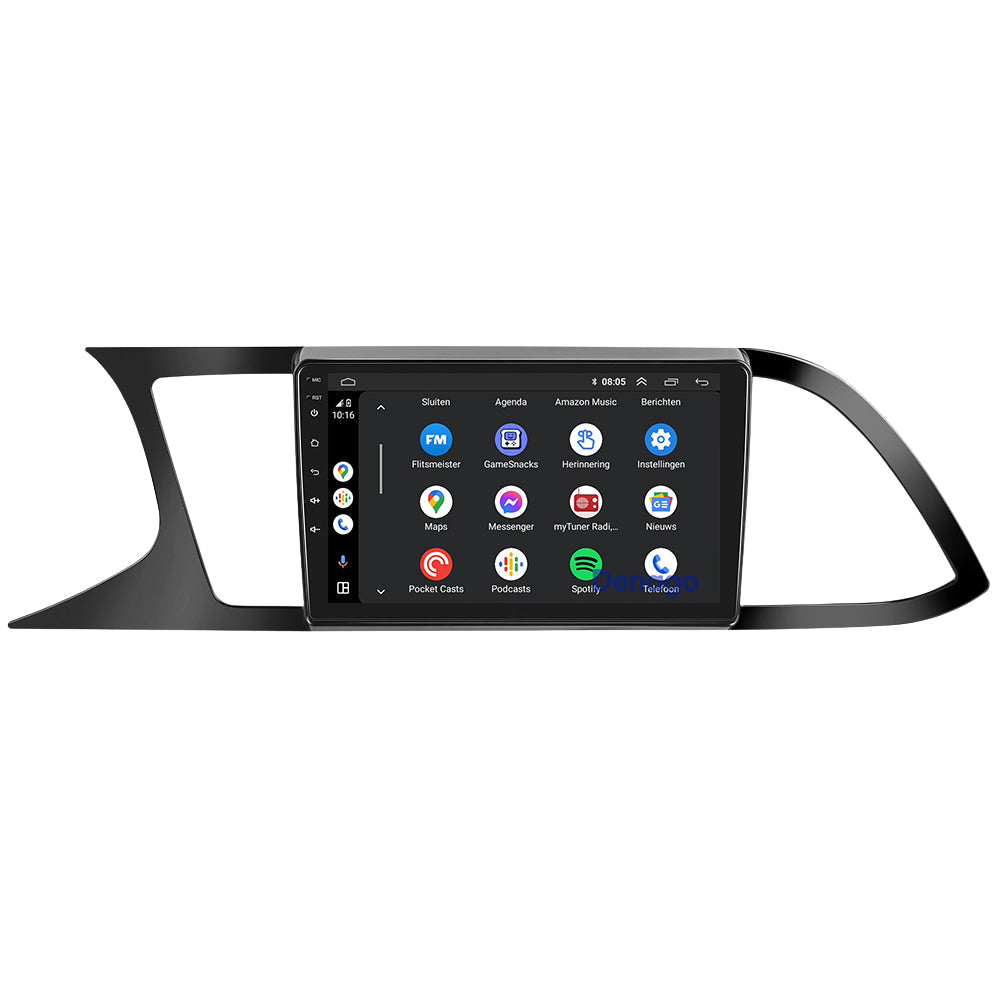 Seat Leon CarPlay autoradio | Matt Zwart | 2013 t/m 2020 | Denago DNG-A395 | 9 inch | Android 13 | Draadloos CarPlay & Android Auto