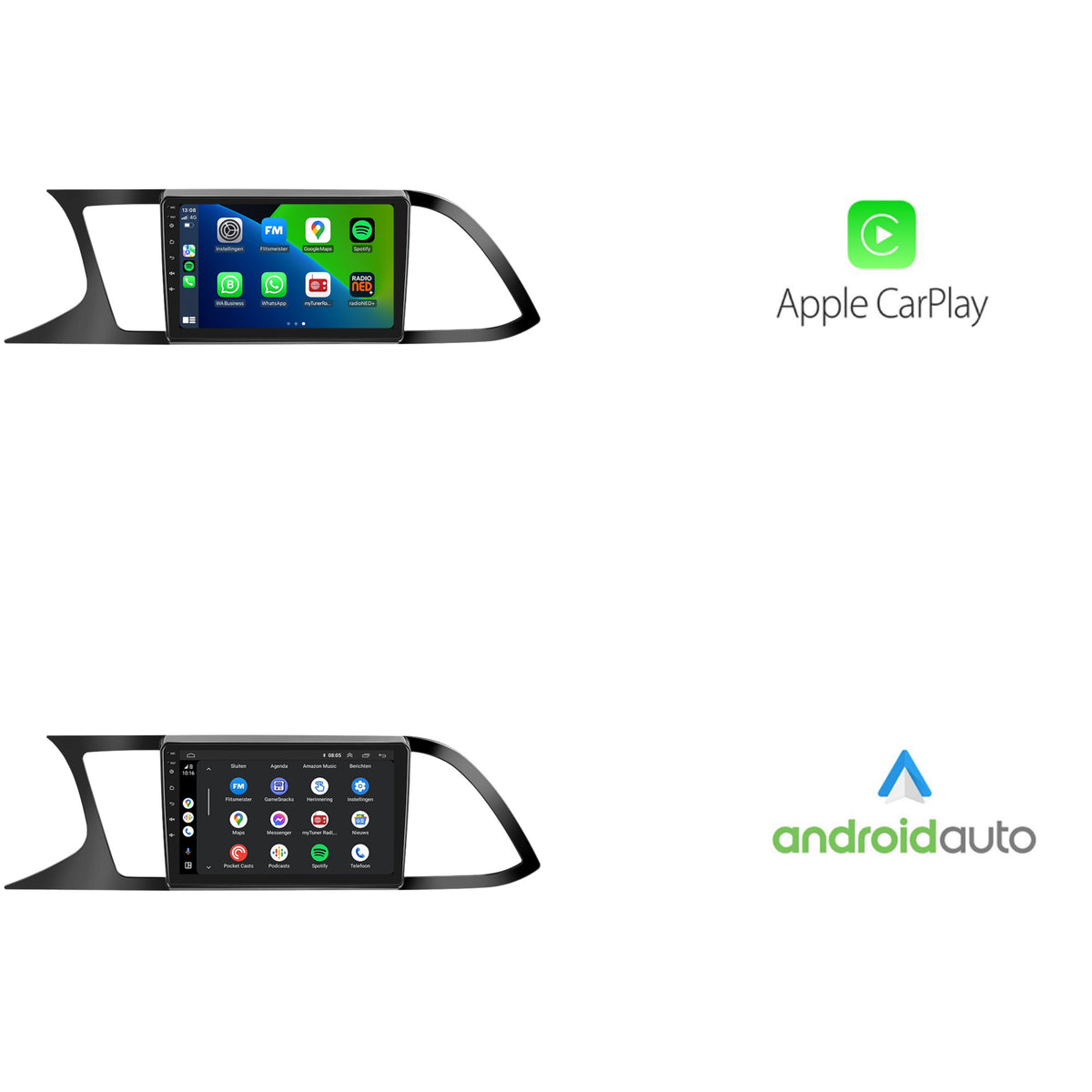 Seat Leon | Matt Zwart | Android 13 | Autoradio | 2013 t/m 2020 | CarPlay & Android Auto-2