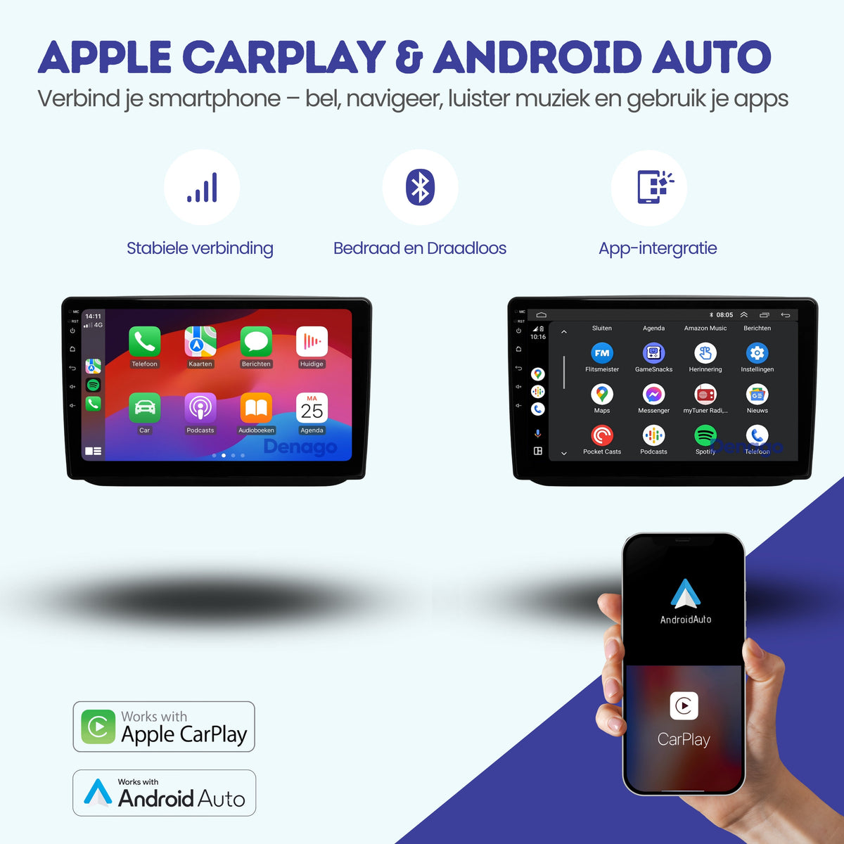Skoda Fabia CarPlay autoradio | 2007 t/m 2015 | Denago DNG-A392 | 9 inch | Android 13 | Draadloos CarPlay & Android Auto-2