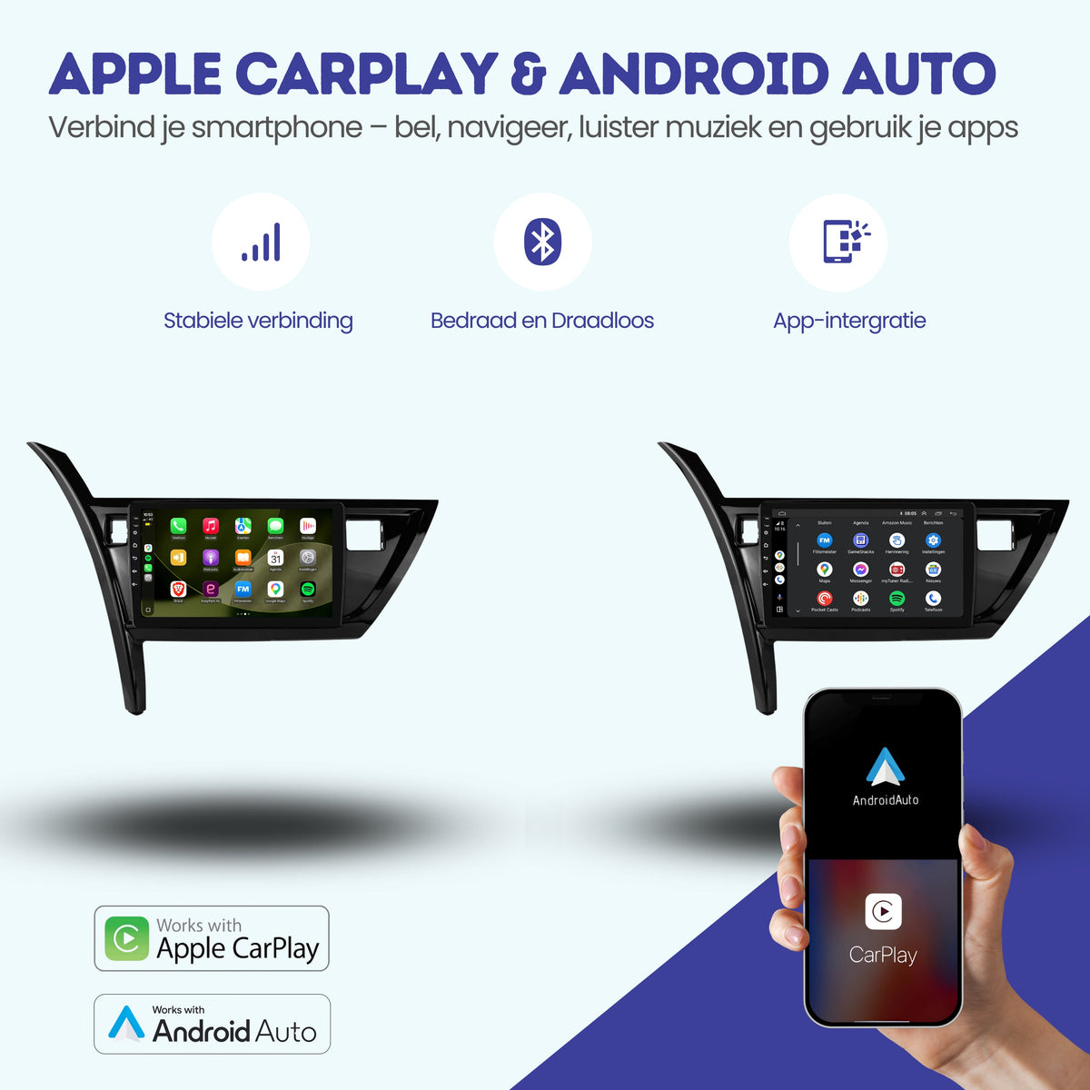 Toyota Auris CarPlay & Android Auto autoradio | 2013 t/m 2015 | Android 15 | Davilon-2