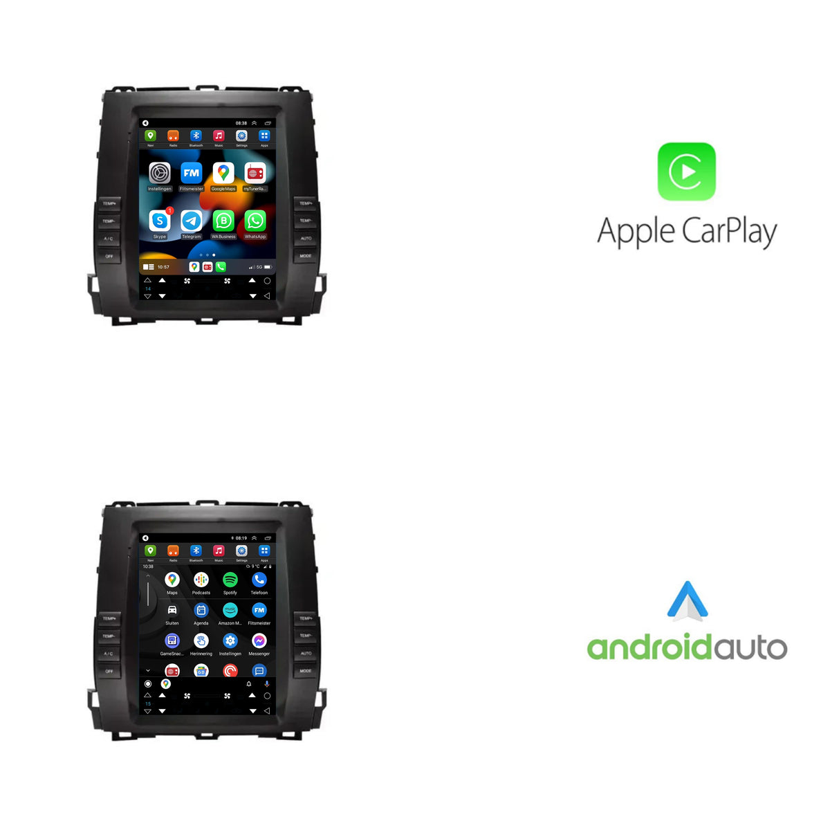 Toyota Land Cruiser Prado CarPlay & Android Auto Autoradio | 2002 bis 2009 | Android 13 | Davilon