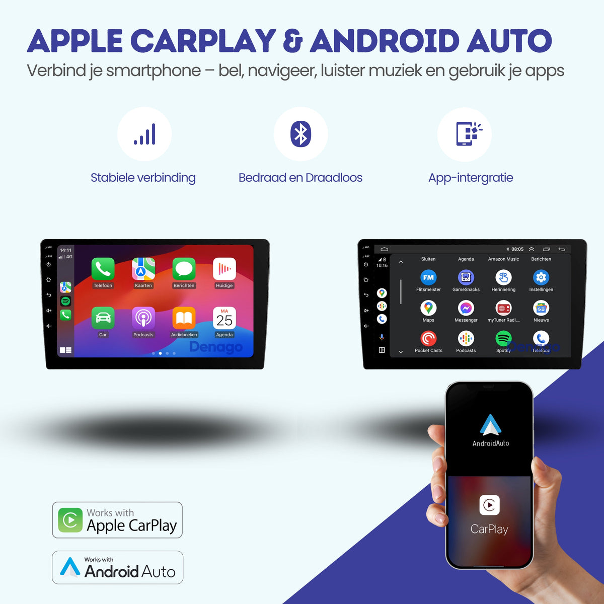 Toyota Yaris CarPlay autoradio | 1999 t/m 2005 | Denago DNG-A350 | 9 inch | Android 13 | Draadloos CarPlay & Android Auto-2