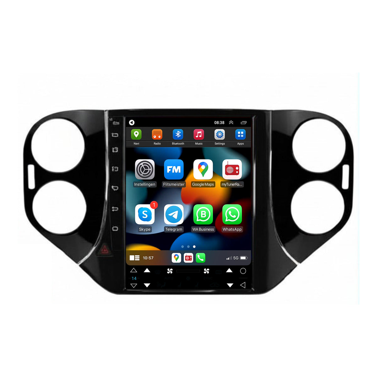 Volkswagen Tiguan CarPlay & Android Auto Autoradio | 2007 bis 2016 | Android 13 | Davilon | Großes Display
