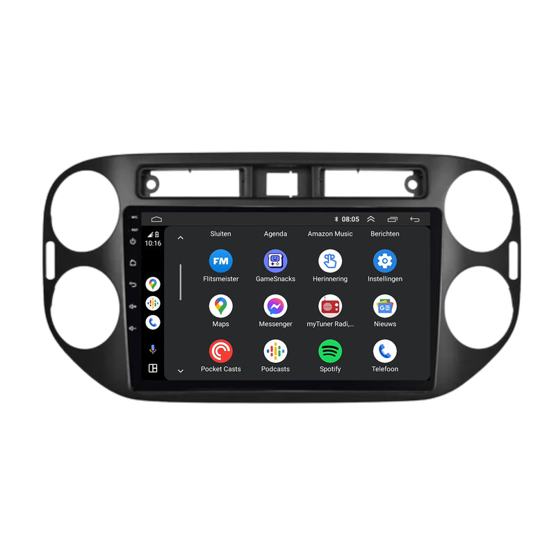 Volkswagen Tiguan | Android 13 | Autoradio | 2007 t/m 2015 | CarPlay & Android Auto | Glans Zwart-3