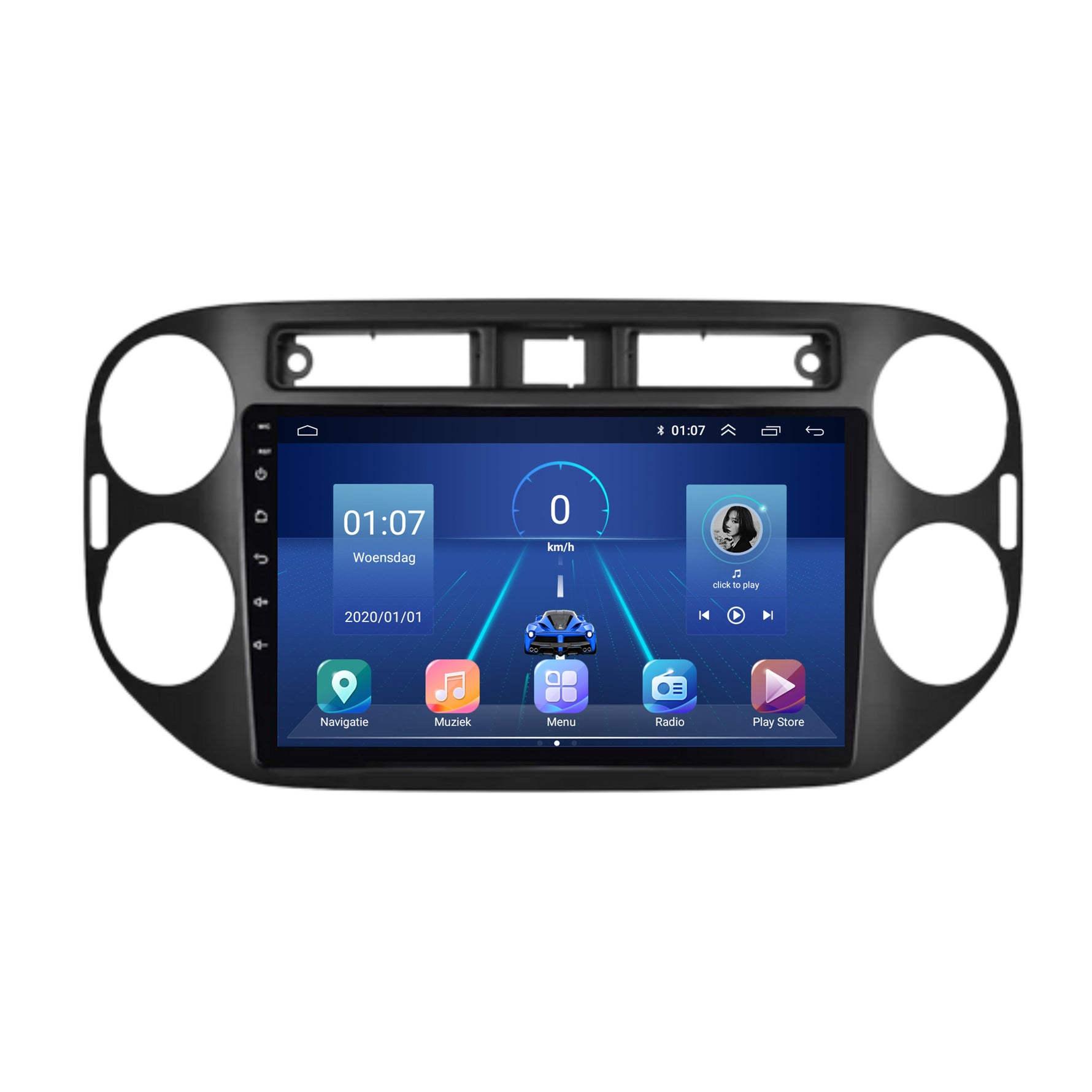 Volkswagen Tiguan | Android 13 | Autoradio | 2007 t/m 2015 | CarPlay & Android Auto | Glans Zwart