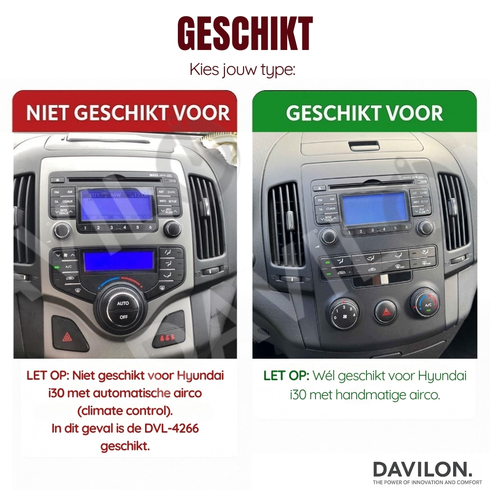 Hyundai i30 | Android 13 | Autoradio | 2007 t/m 2012 | Carplay & Android Auto | Handgeschakelde Airco-4