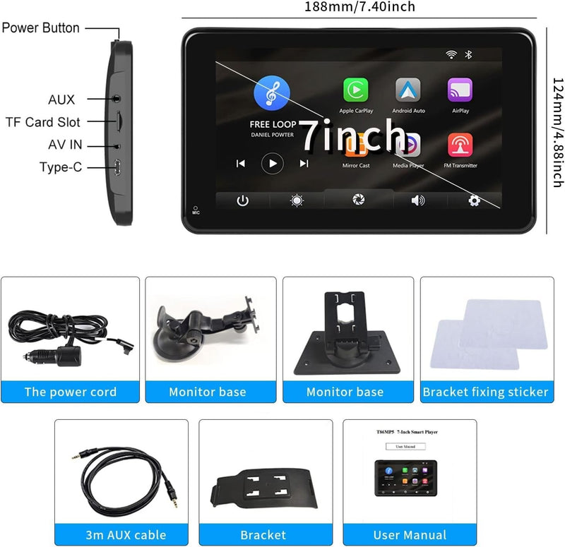 Davilon PRO 7 INCH CarPlay Scherm - Online navigatie - Universeel-6