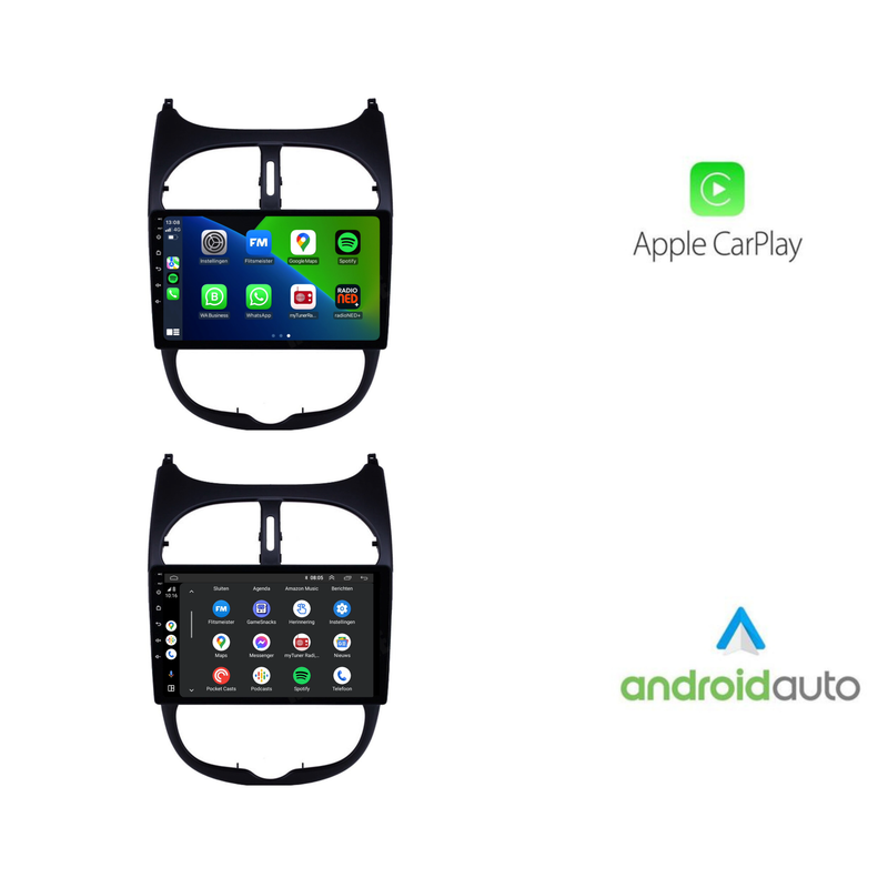 Peugeot 206 | 206 SW | 206 CC | Android 13 | Autoradio | 1998 t/m 2009 | CarPlay & Android Auto-10