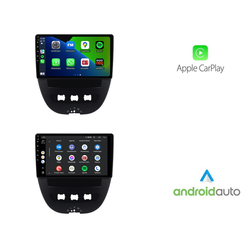 Peugeot 107 CarPlay & Android Auto autoradio | 2004 t/m 2015 | Android 15 | Davilon-9