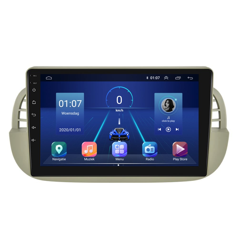 Fiat 500 | Android 13 | Autoradio | 2007 t/m 2015 | CarPlay & Android Auto | Beige-8