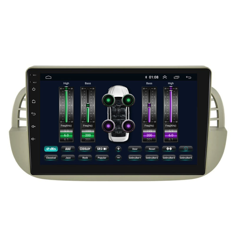 Fiat 500 | Android 13 | Autoradio | 2007 t/m 2015 | CarPlay & Android Auto | Beige-6
