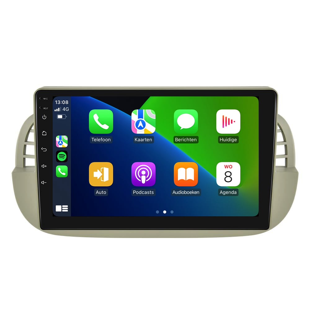 Fiat 500 | Android 13 | Autoradio | 2007 t/m 2015 | CarPlay & Android Auto | Beige-4