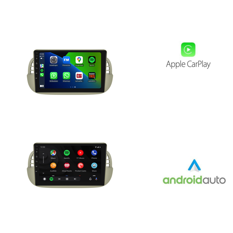 Fiat 500 | Android 13 | Autoradio | 2007 t/m 2015 | CarPlay & Android Auto | Beige-10