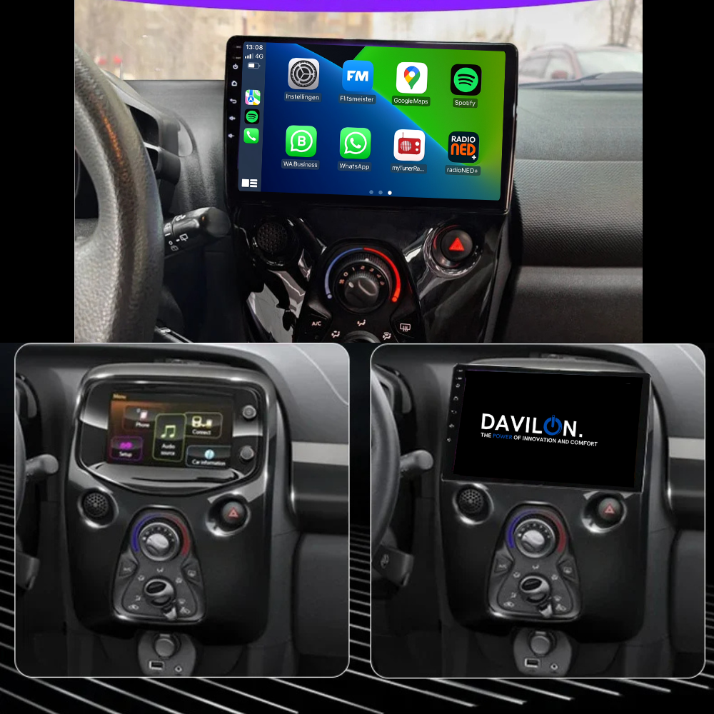 Peugeot 108 CarPlay & Android Auto autoradio | 2014 t/m 2022 | Android 15 | Davilon | 10 inch | Volledig nieuw paneel-3