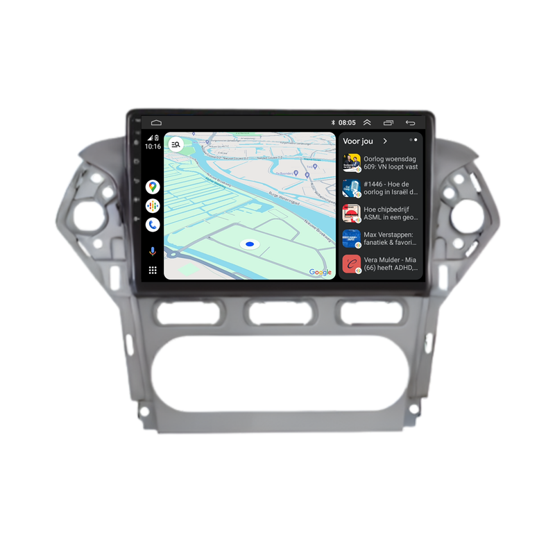 Ford Mondeo CarPlay & Android Auto autoradio | 2007 t/m 2014 | Android 15 | Davilon | Grijs | Voor handmatige airco-7