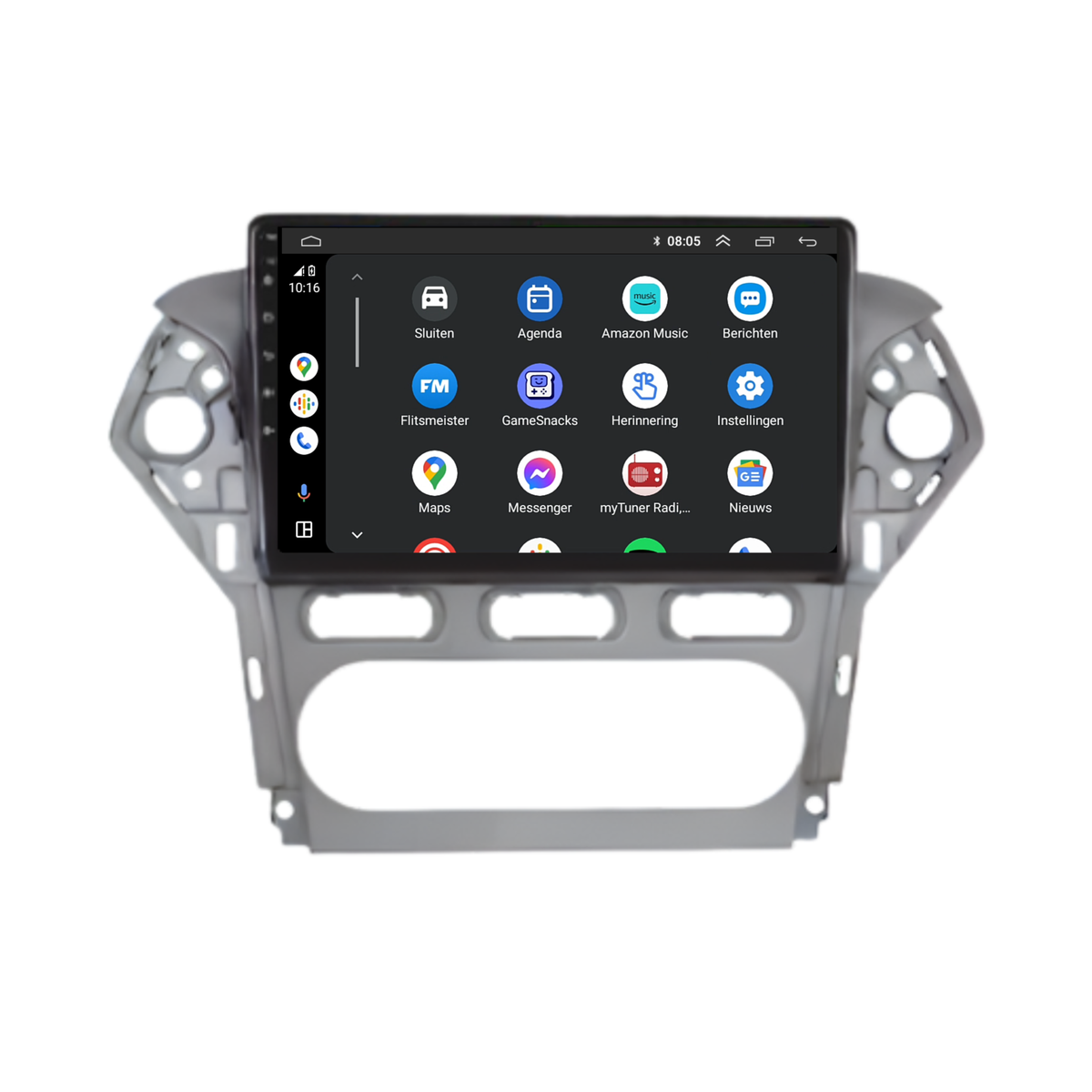 Ford Mondeo CarPlay & Android Auto autoradio | 2007 t/m 2014 | Android 15 | Davilon | Grijs | Voor handmatige airco-8