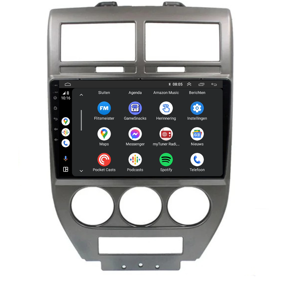 Jeep Compass CarPlay & Android Auto autoradio | 2007 t/m 2009 | Android 15 | Davilon-4
