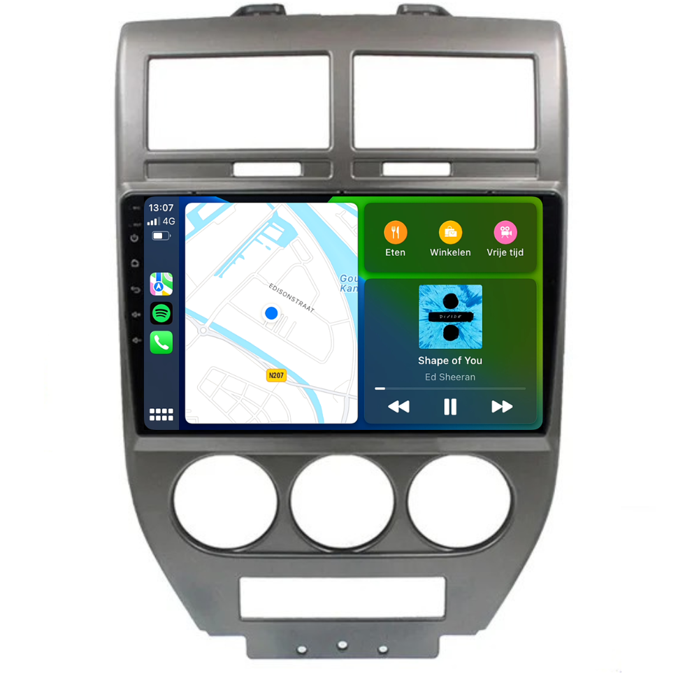 Jeep Compass CarPlay & Android Auto autoradio | 2007 t/m 2009 | Android 15 | Davilon-7
